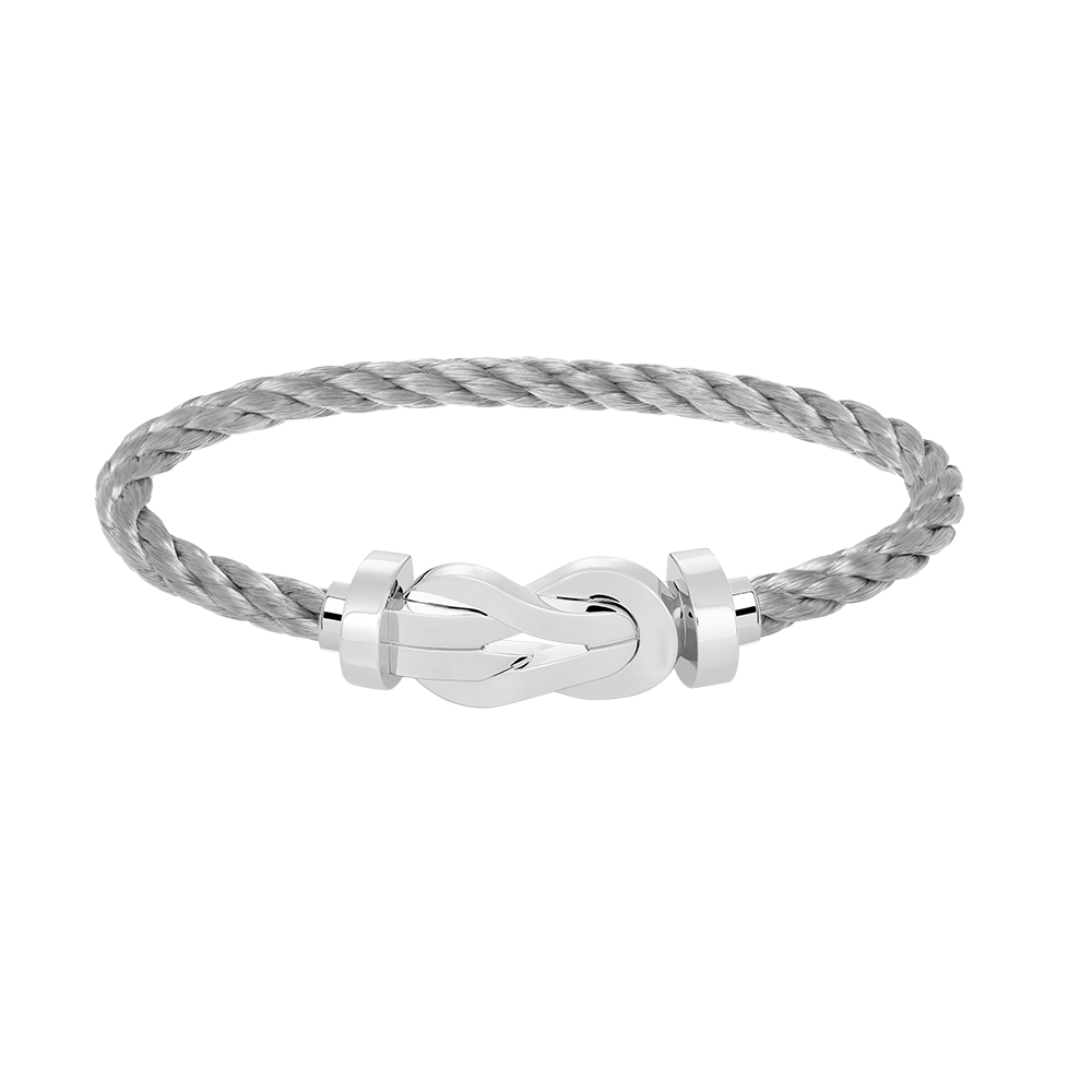 [LunaMar]LARGE 8-FIGURE BUCKLE BRACELET - WHITE GOLD