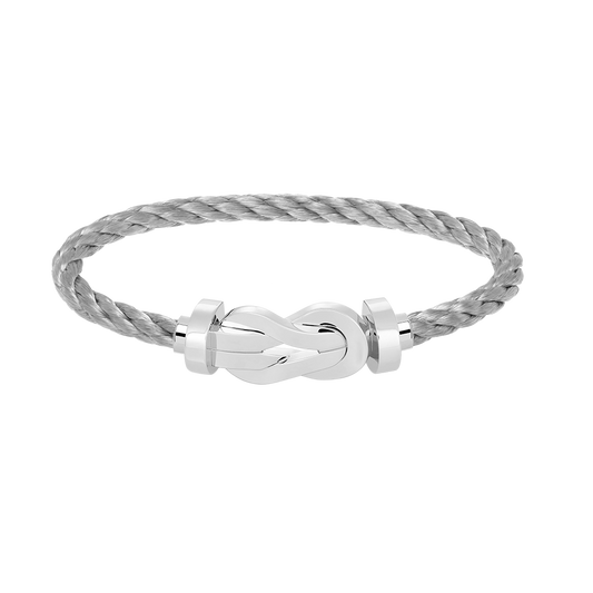 [LunaMar]LARGE 8-FIGURE BUCKLE BRACELET - WHITE GOLD