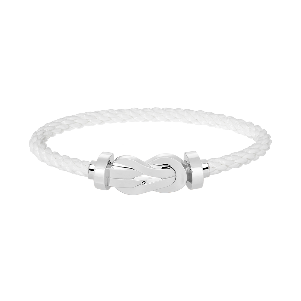[LunaMar]LARGE 8-FIGURE BUCKLE BRACELET - WHITE GOLD