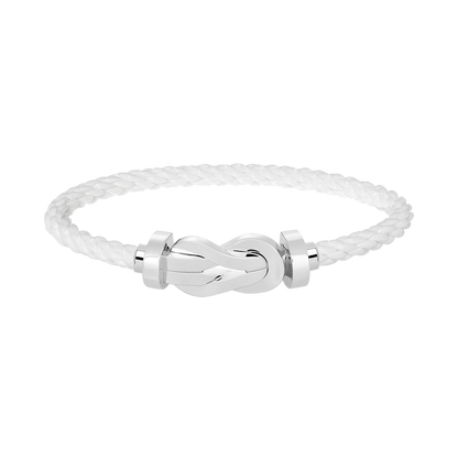 [LunaMar]LARGE 8-FIGURE BUCKLE BRACELET - WHITE GOLD