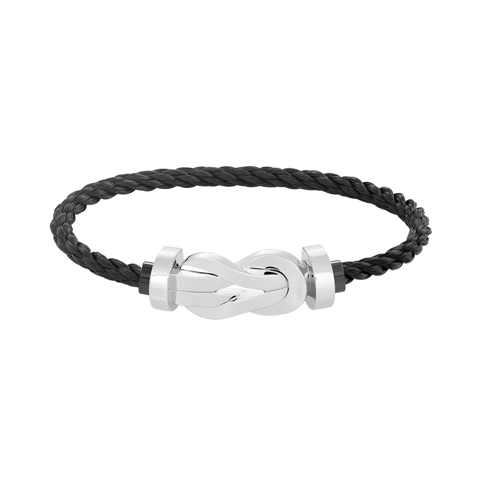 [LunaMar]LARGE 8-FIGURE BUCKLE BRACELET - WHITE GOLD