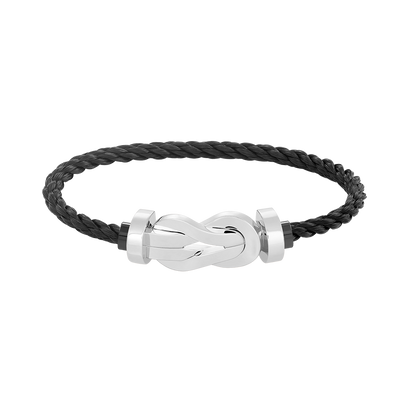 [LunaMar]LARGE 8-FIGURE BUCKLE BRACELET - WHITE GOLD