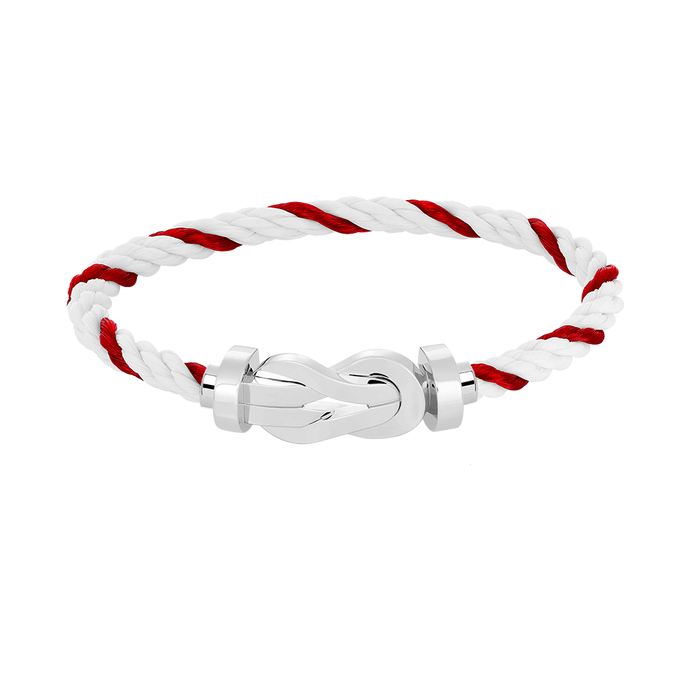 [LunaMar]LARGE 8-FIGURE BUCKLE BRACELET - WHITE GOLD