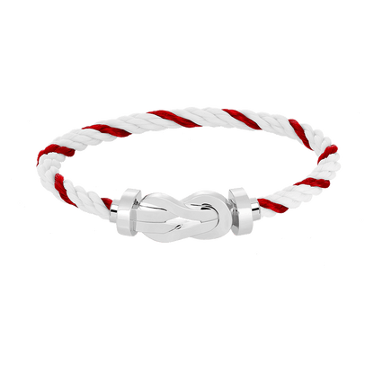 [LunaMar]LARGE 8-FIGURE BUCKLE BRACELET - WHITE GOLD