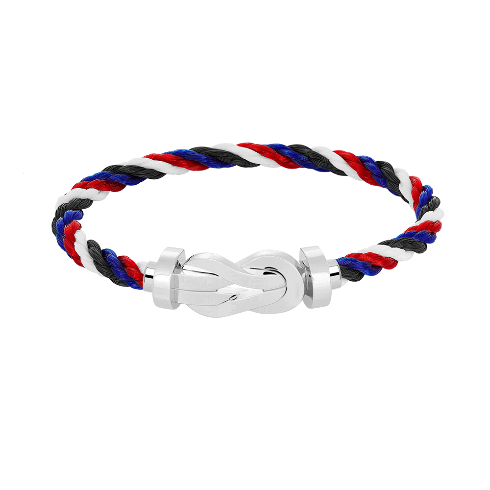 [LunaMar]LARGE 8-FIGURE BUCKLE BRACELET - WHITE GOLD