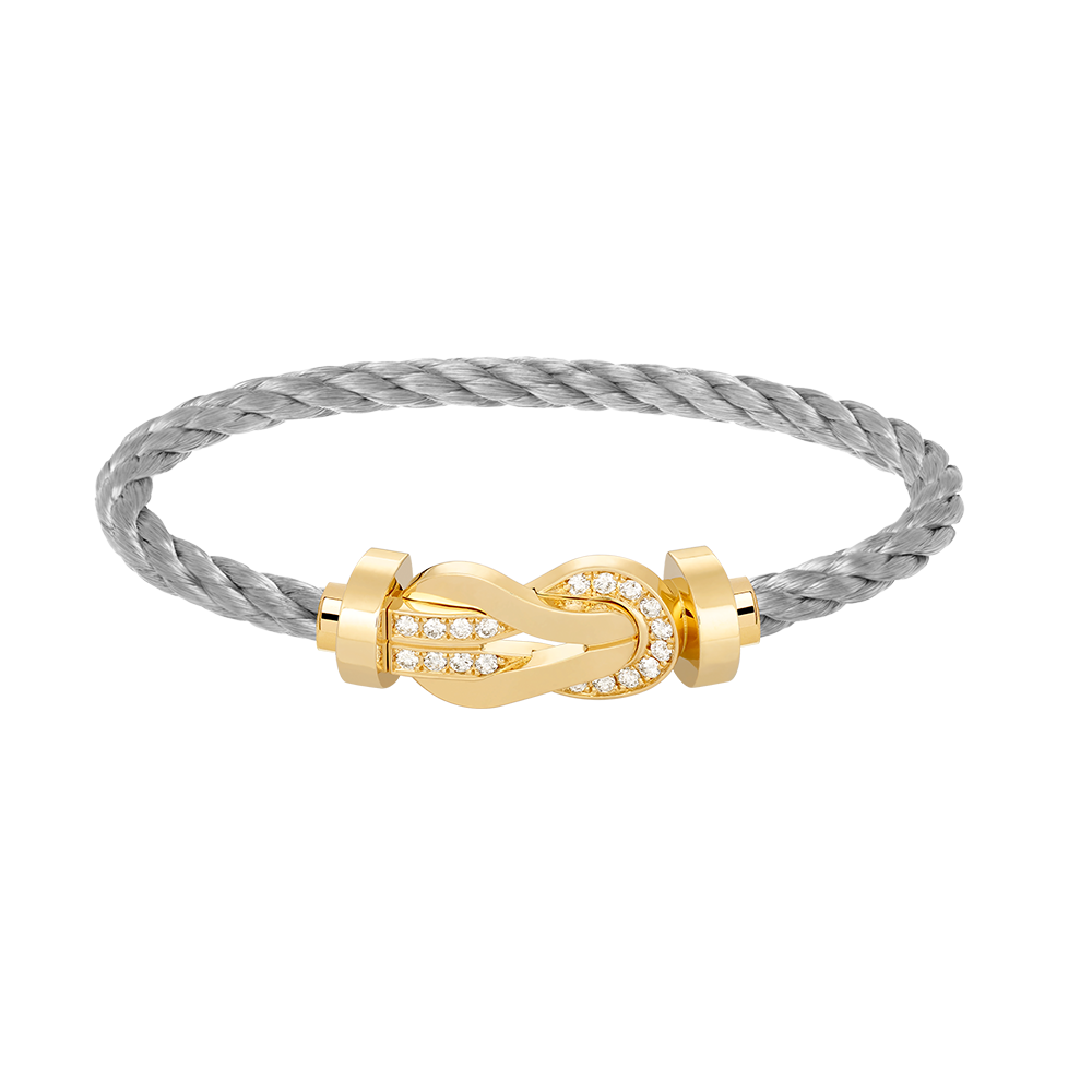 [LunaMar]LARGE 8-FIGURE BUCKLE HALF DIAMOND BRACELET - GOLD