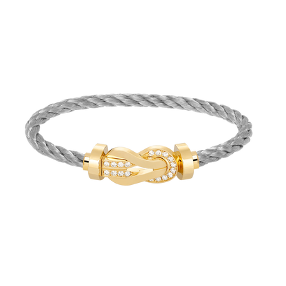 [LunaMar]LARGE 8-FIGURE BUCKLE HALF DIAMOND BRACELET - GOLD