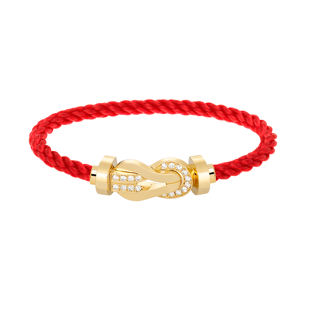 [LunaMar]LARGE 8-FIGURE BUCKLE HALF DIAMOND BRACELET - GOLD