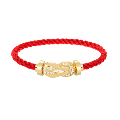 [LunaMar]LARGE 8-FIGURE BUCKLE HALF DIAMOND BRACELET - GOLD