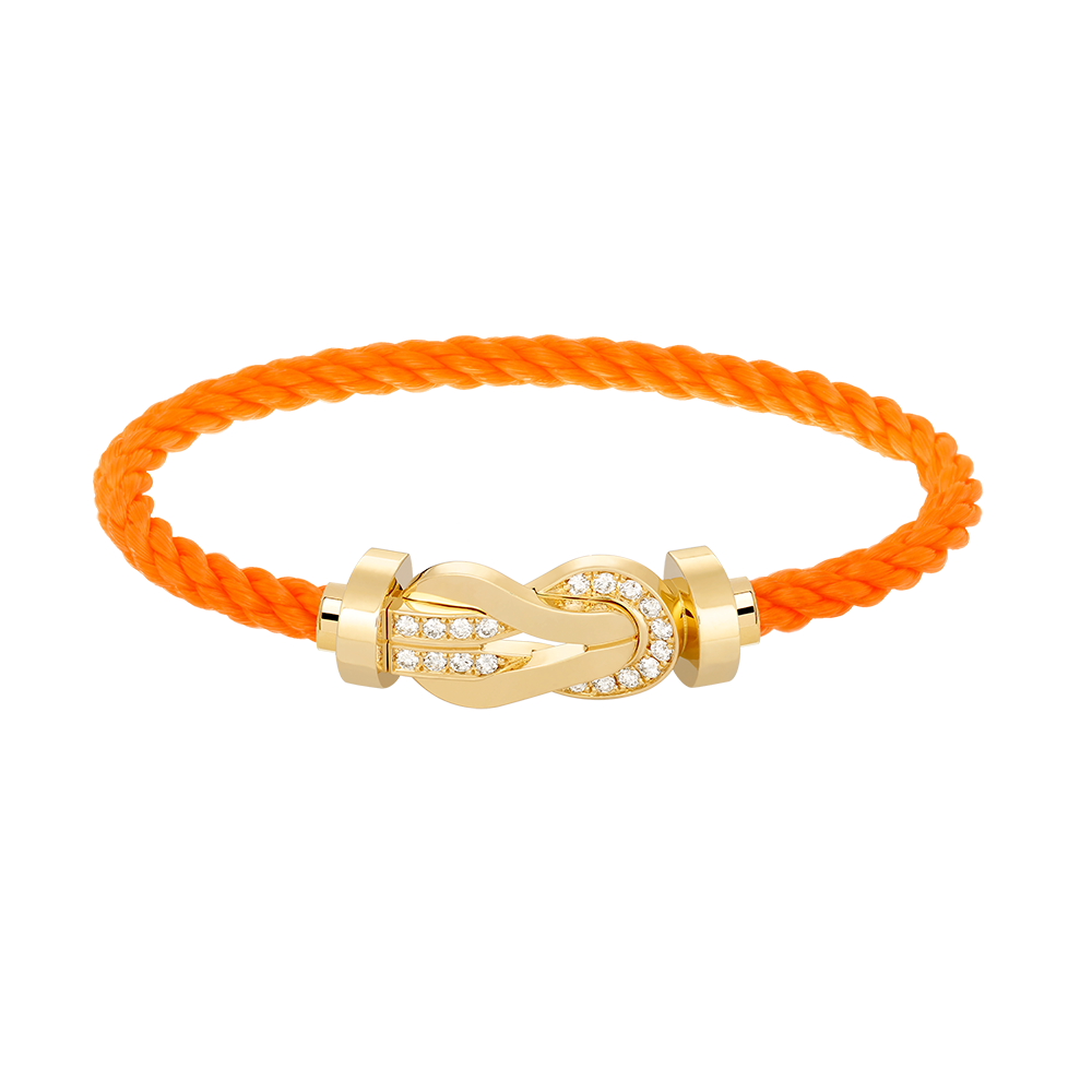 [LunaMar]LARGE 8-FIGURE BUCKLE HALF DIAMOND BRACELET - GOLD