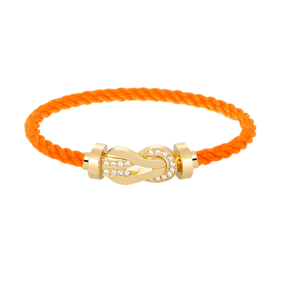 [LunaMar]LARGE 8-FIGURE BUCKLE HALF DIAMOND BRACELET - GOLD