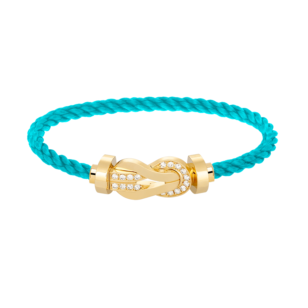 [LunaMar]LARGE 8-FIGURE BUCKLE HALF DIAMOND BRACELET - GOLD