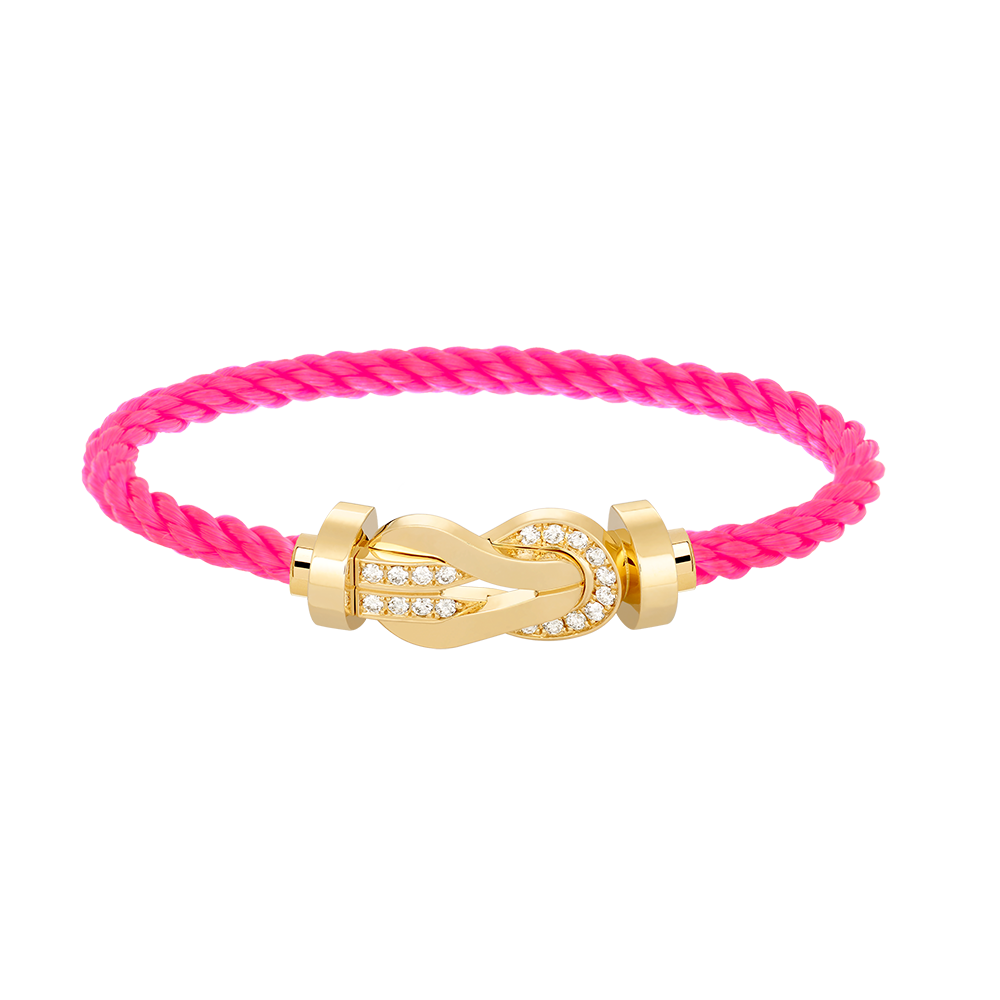 [LunaMar]LARGE 8-FIGURE BUCKLE HALF DIAMOND BRACELET - GOLD