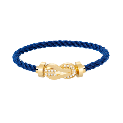 [LunaMar]LARGE 8-FIGURE BUCKLE HALF DIAMOND BRACELET - GOLD