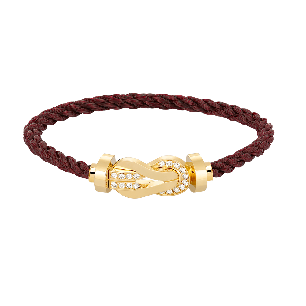 [LunaMar]LARGE 8-FIGURE BUCKLE HALF DIAMOND BRACELET - GOLD