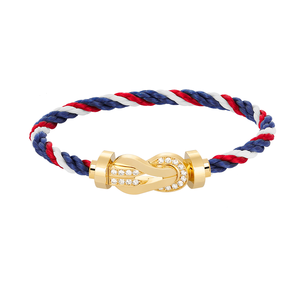 [LunaMar]LARGE 8-FIGURE BUCKLE HALF DIAMOND BRACELET - GOLD