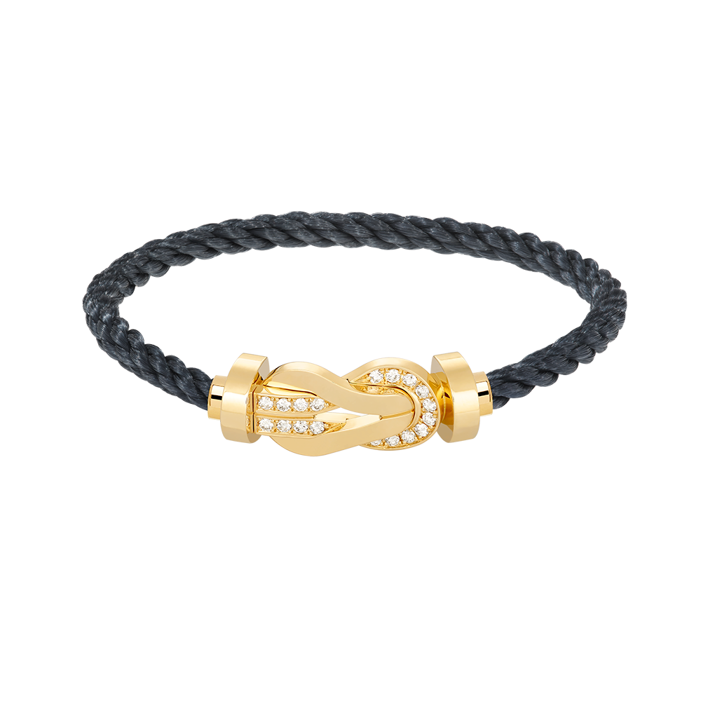 [LunaMar]LARGE 8-FIGURE BUCKLE HALF DIAMOND BRACELET - GOLD