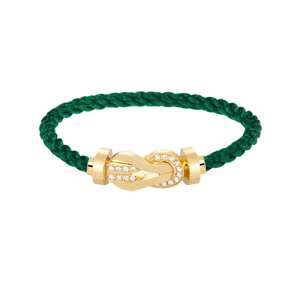 [LunaMar]LARGE 8-FIGURE BUCKLE HALF DIAMOND BRACELET - GOLD