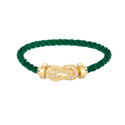 [LunaMar]LARGE 8-FIGURE BUCKLE HALF DIAMOND BRACELET - GOLD