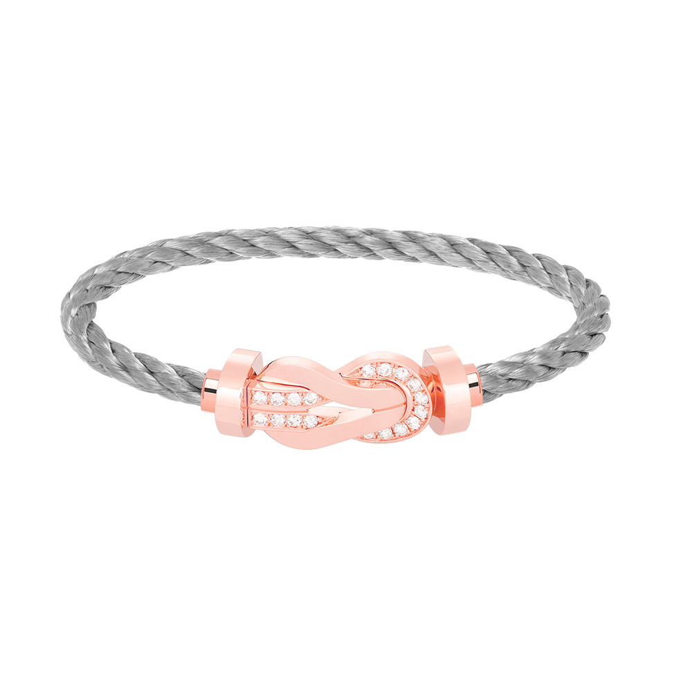 [LunaMar]LARGE 8-FIGURE BUCKLE HALF DIAMOND BRACELET - ROSE GOLD