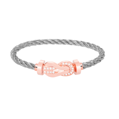 [LunaMar]LARGE 8-FIGURE BUCKLE HALF DIAMOND BRACELET - ROSE GOLD