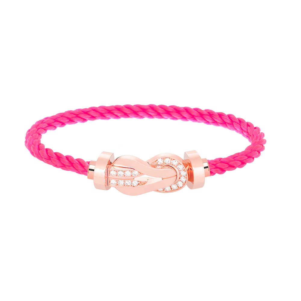 [LunaMar]LARGE 8-FIGURE BUCKLE HALF DIAMOND BRACELET - ROSE GOLD