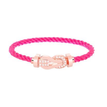 [LunaMar]LARGE 8-FIGURE BUCKLE HALF DIAMOND BRACELET - ROSE GOLD
