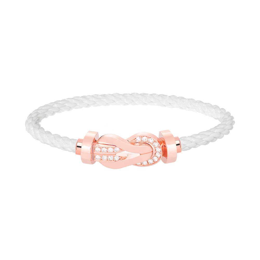 [LunaMar]LARGE 8-FIGURE BUCKLE HALF DIAMOND BRACELET - ROSE GOLD