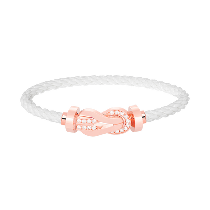 [LunaMar]LARGE 8-FIGURE BUCKLE HALF DIAMOND BRACELET - ROSE GOLD