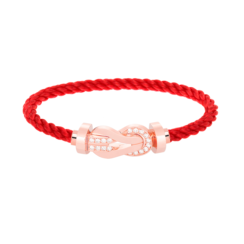 [LunaMar]LARGE 8-FIGURE BUCKLE HALF DIAMOND BRACELET - ROSE GOLD