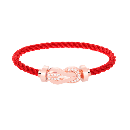 [LunaMar]LARGE 8-FIGURE BUCKLE HALF DIAMOND BRACELET - ROSE GOLD