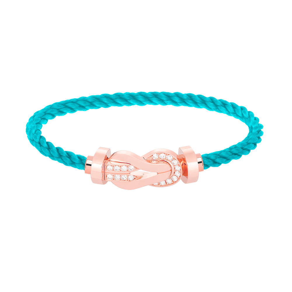 [LunaMar]LARGE 8-FIGURE BUCKLE HALF DIAMOND BRACELET - ROSE GOLD