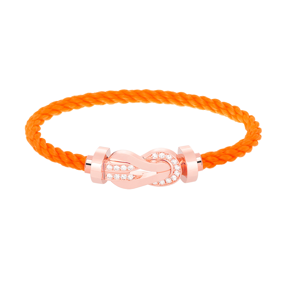 [LunaMar]LARGE 8-FIGURE BUCKLE HALF DIAMOND BRACELET - ROSE GOLD