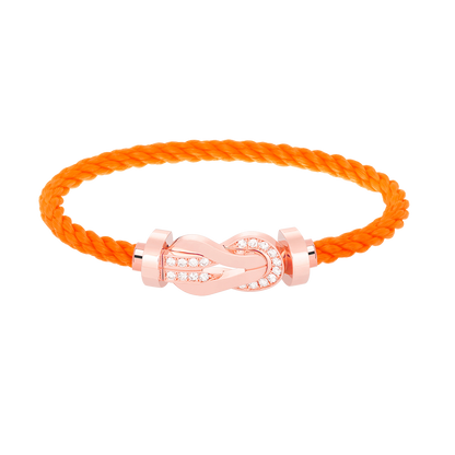 [LunaMar]LARGE 8-FIGURE BUCKLE HALF DIAMOND BRACELET - ROSE GOLD
