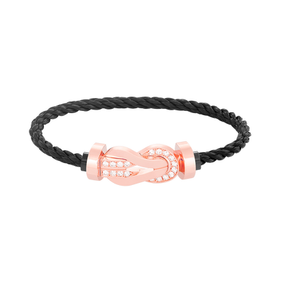 [LunaMar]LARGE 8-FIGURE BUCKLE HALF DIAMOND BRACELET - ROSE GOLD