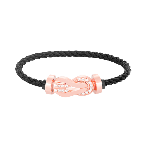 [LunaMar]LARGE 8-FIGURE BUCKLE HALF DIAMOND BRACELET - ROSE GOLD