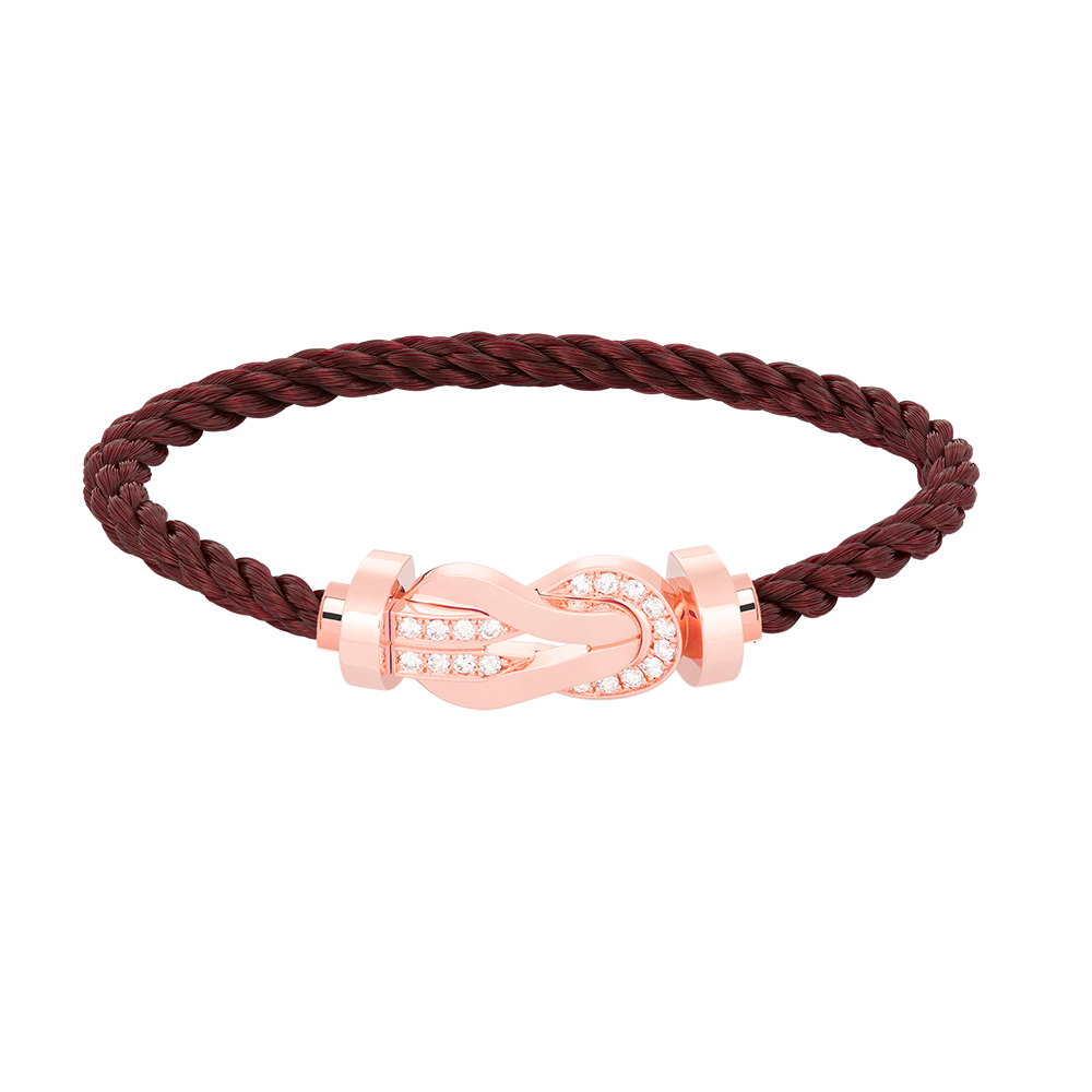 [LunaMar]LARGE 8-FIGURE BUCKLE HALF DIAMOND BRACELET - ROSE GOLD