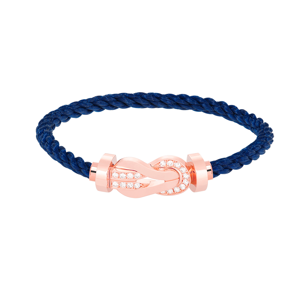 [LunaMar]LARGE 8-FIGURE BUCKLE HALF DIAMOND BRACELET - ROSE GOLD