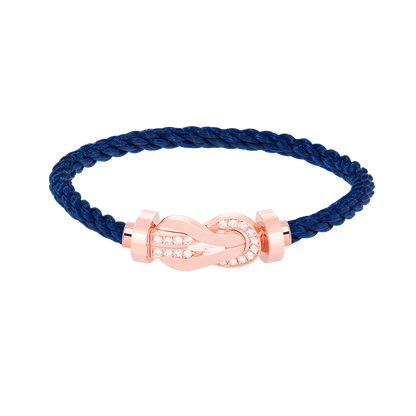 [LunaMar]LARGE 8-FIGURE BUCKLE HALF DIAMOND BRACELET - ROSE GOLD