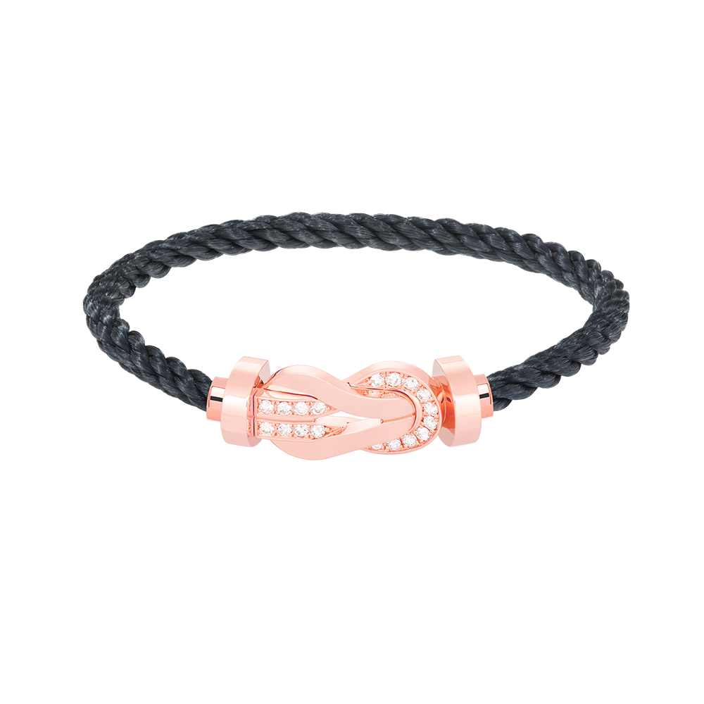 [LunaMar]LARGE 8-FIGURE BUCKLE HALF DIAMOND BRACELET - ROSE GOLD