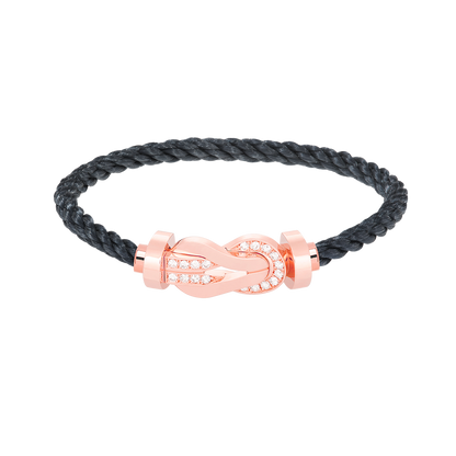 [LunaMar]LARGE 8-FIGURE BUCKLE HALF DIAMOND BRACELET - ROSE GOLD