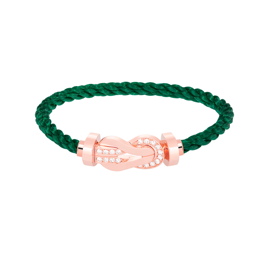 [LunaMar]LARGE 8-FIGURE BUCKLE HALF DIAMOND BRACELET - ROSE GOLD