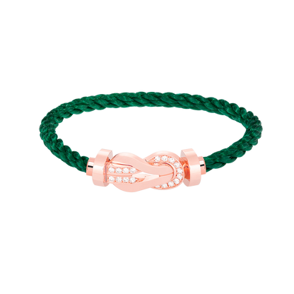 [LunaMar]LARGE 8-FIGURE BUCKLE HALF DIAMOND BRACELET - ROSE GOLD