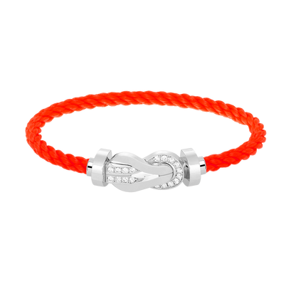 [LunaMar]LARGE 8-FIGURE BUCKLE HALF DIAMOND BRACELET - WHITE GOLD