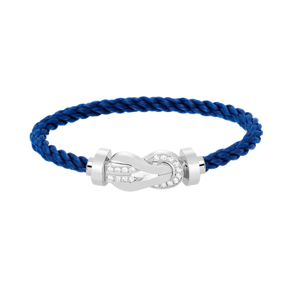 [LunaMar]LARGE 8-FIGURE BUCKLE HALF DIAMOND BRACELET - WHITE GOLD