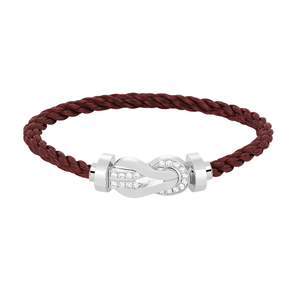 [LunaMar]LARGE 8-FIGURE BUCKLE HALF DIAMOND BRACELET - WHITE GOLD