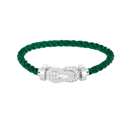 [LunaMar]LARGE 8-FIGURE BUCKLE HALF DIAMOND BRACELET - WHITE GOLD