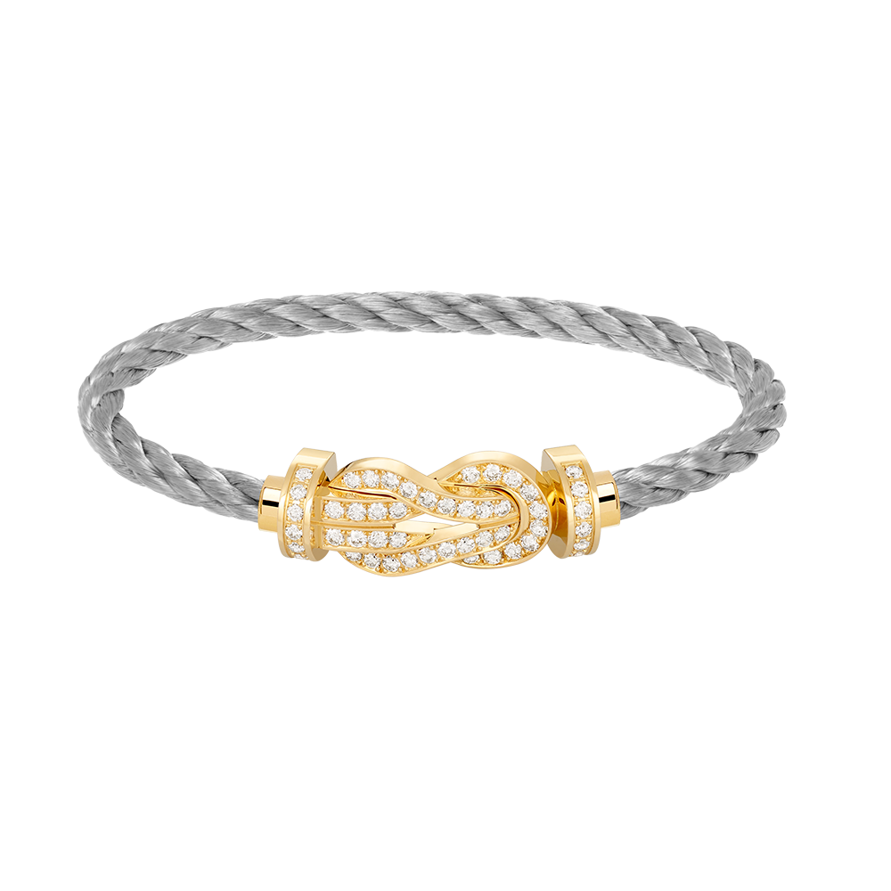 [LunaMar]LARGE 8-FIGURE BUCKLE FULL DIAMOND BRACELET - GOLD