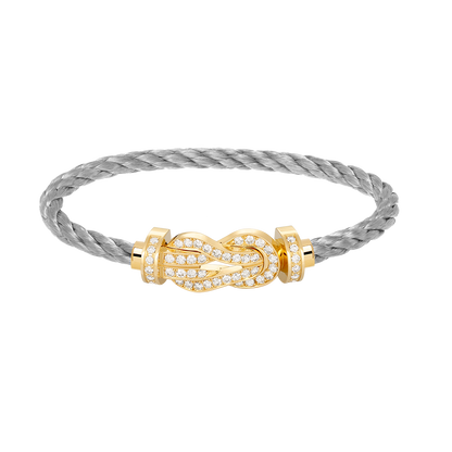 [LunaMar]LARGE 8-FIGURE BUCKLE FULL DIAMOND BRACELET - GOLD