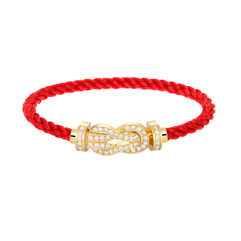 [LunaMar]LARGE 8-FIGURE BUCKLE FULL DIAMOND BRACELET - GOLD